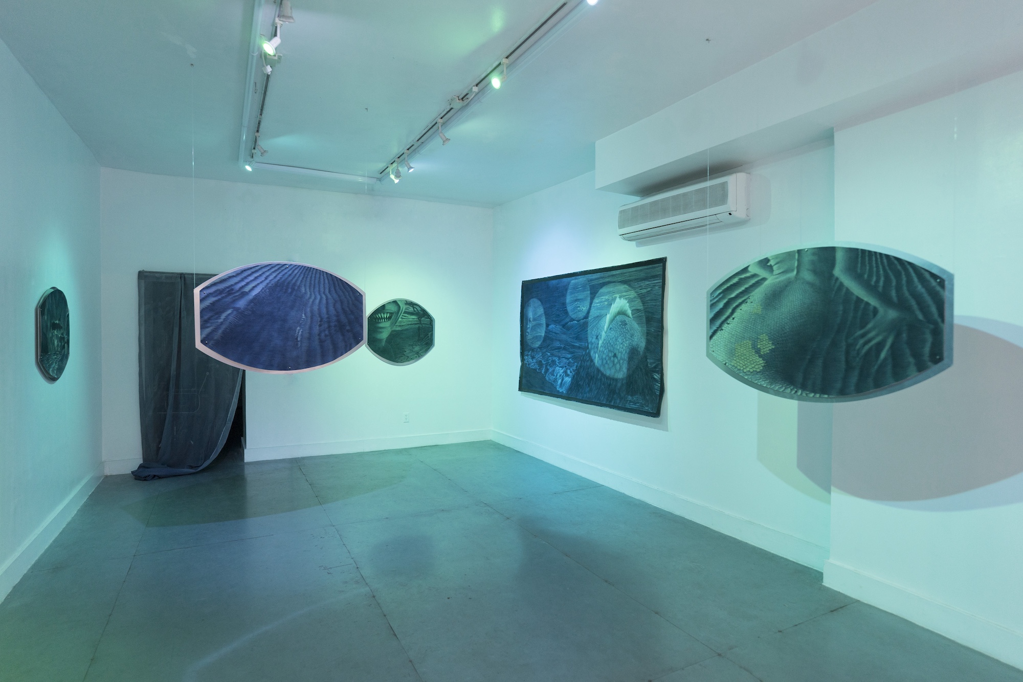 Installation shot of Follow Me Down at Rubber Factory, 2022
